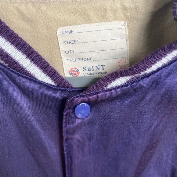Saint Michael X SHERMER ACADEMY BOMBER JACKET PURPLE AND PINK - Picture 4 of 6
